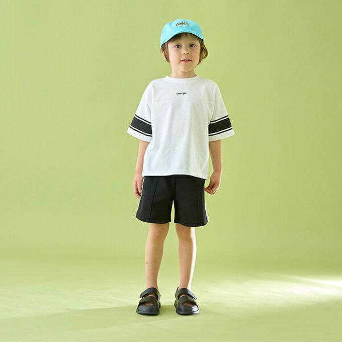 日本 b-ROOM - 正反都OK 落肩線條短袖上衣-紫