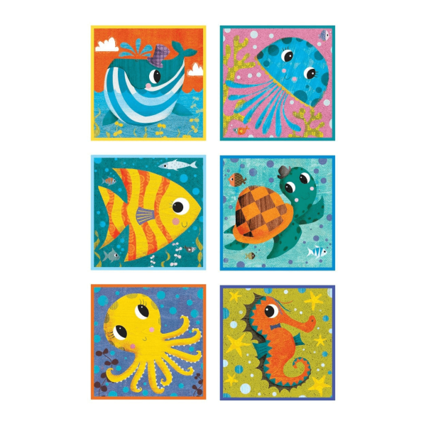 美國 mudpuppy - 方塊拼圖-小小動物-9塊