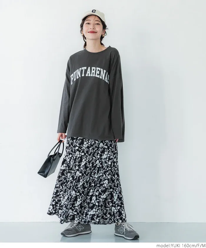 日本 COCA - 圓領印花長版薄長袖上衣-印花E款