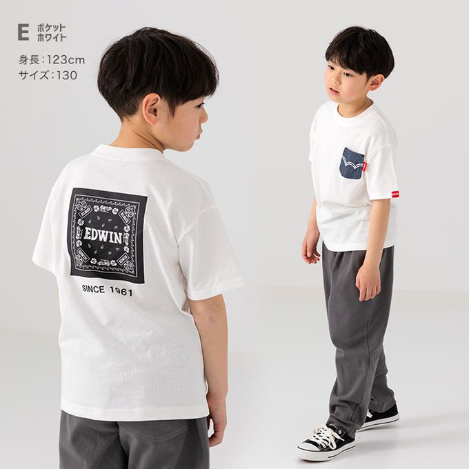 日本 Chil2 - EDWIN聯名 純棉短袖上衣-彩色標語-炭灰