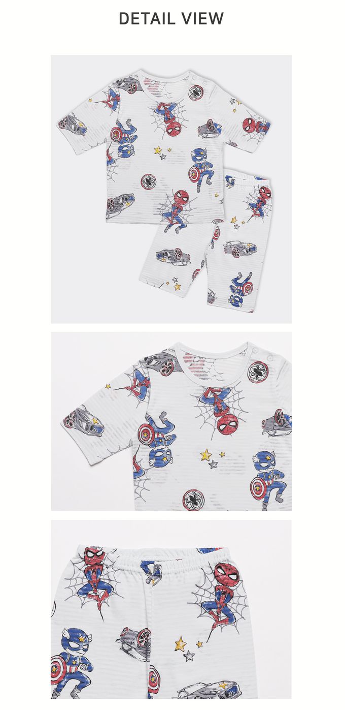 韓國 Mellisse - 韓製輕薄透氣7分袖家居服(無螢光棉)-超級英雄