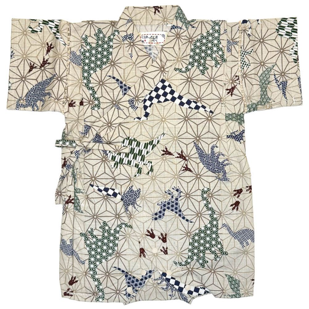 甚平包屁衣-淺卡其色