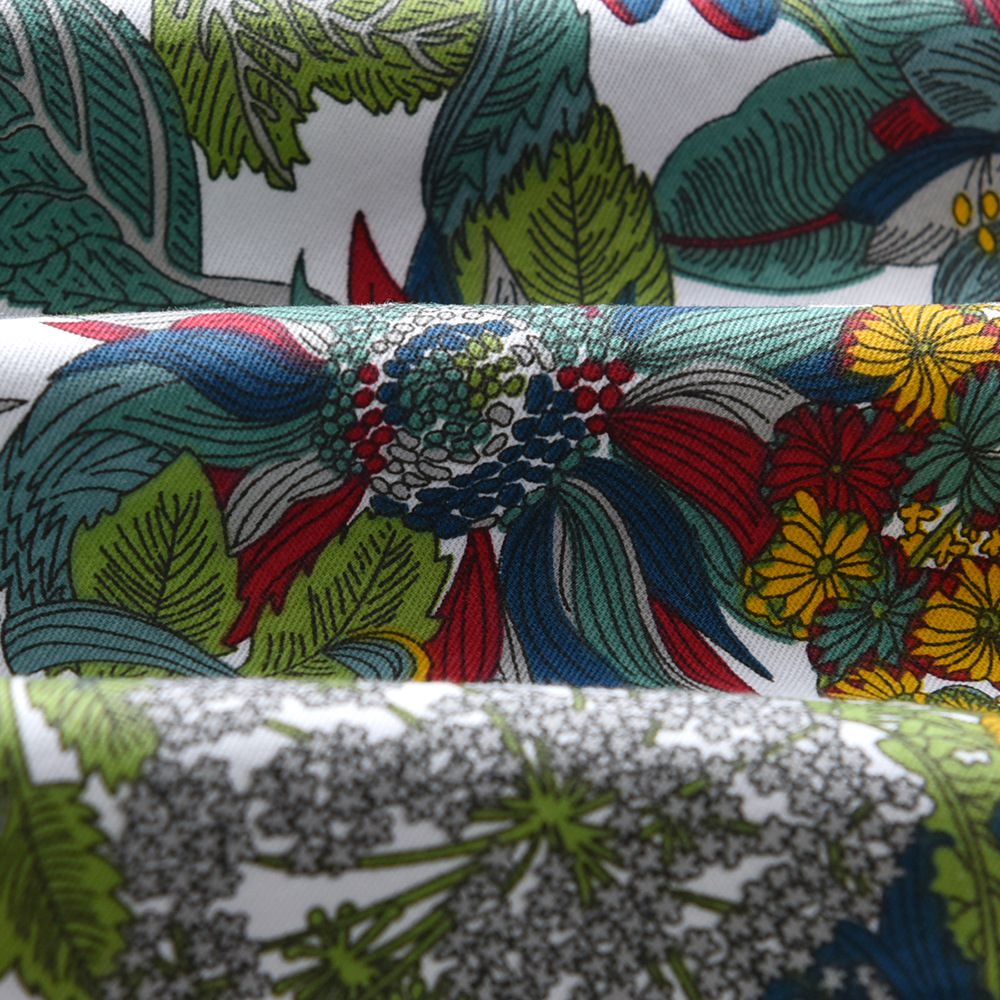 小紳士短袖襯衫套裝套裝(兄妹裝)-繽紛花朵-綠+藍+白