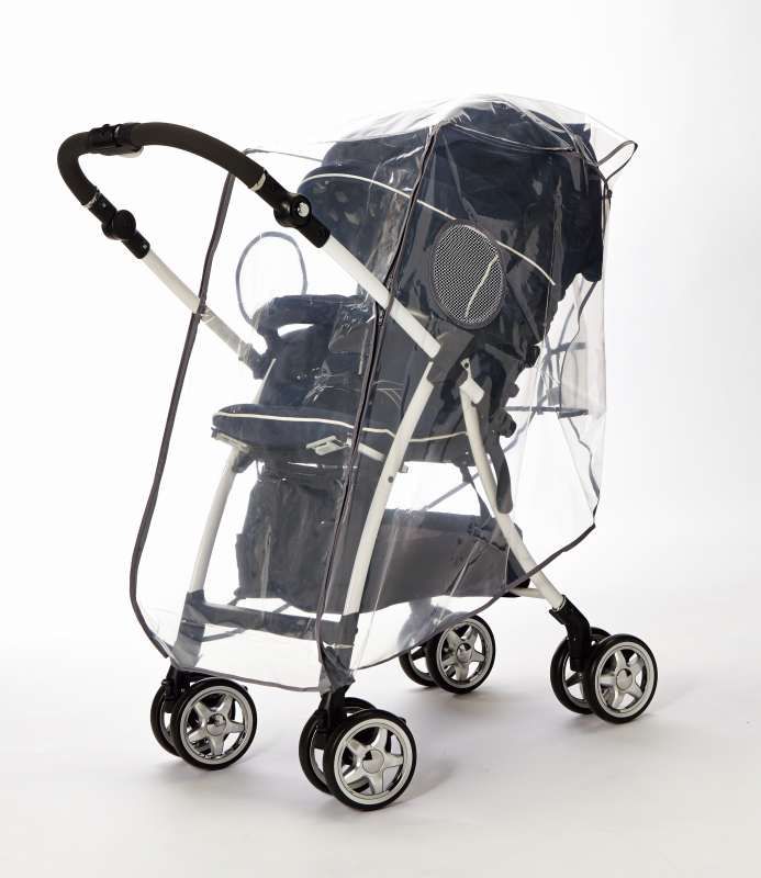 akachan honpo - 通用型前開式嬰兒推車用雨罩-透明