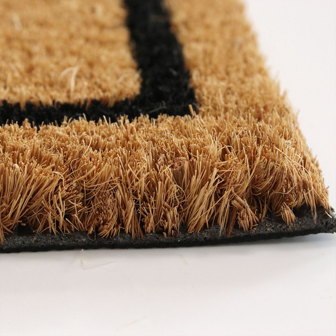 日本 TOMO - 椰子纖維室外腳踏墊/地墊-花花笑臉 (約60×40cm)