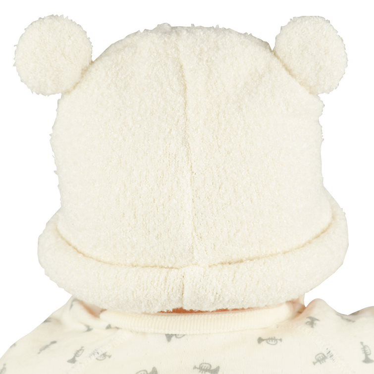 akachan honpo - 針織帽 柔軟、毛茸茸-小熊-米白色 (42~46cm)