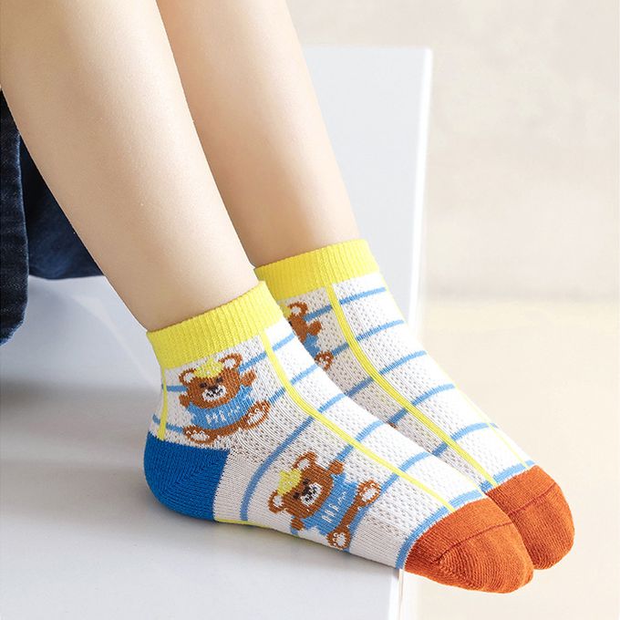 腳ㄚ子 - 幼/兒童透氣網眼襪 童襪 襪子 棉襪 兒童襪-淘氣小熊