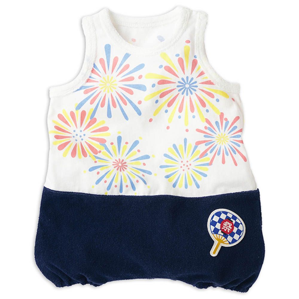 趣味包屁衣-祭典 煙火-深藍色