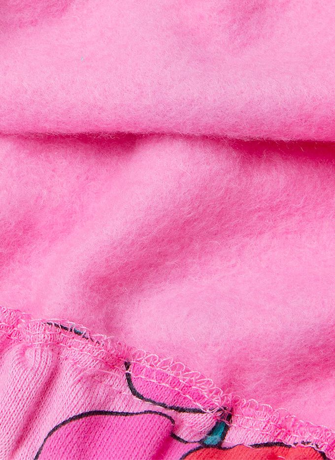 韓國 OZKIZ - 愛心櫻桃內磨毛長袖短裙套裝-桃粉