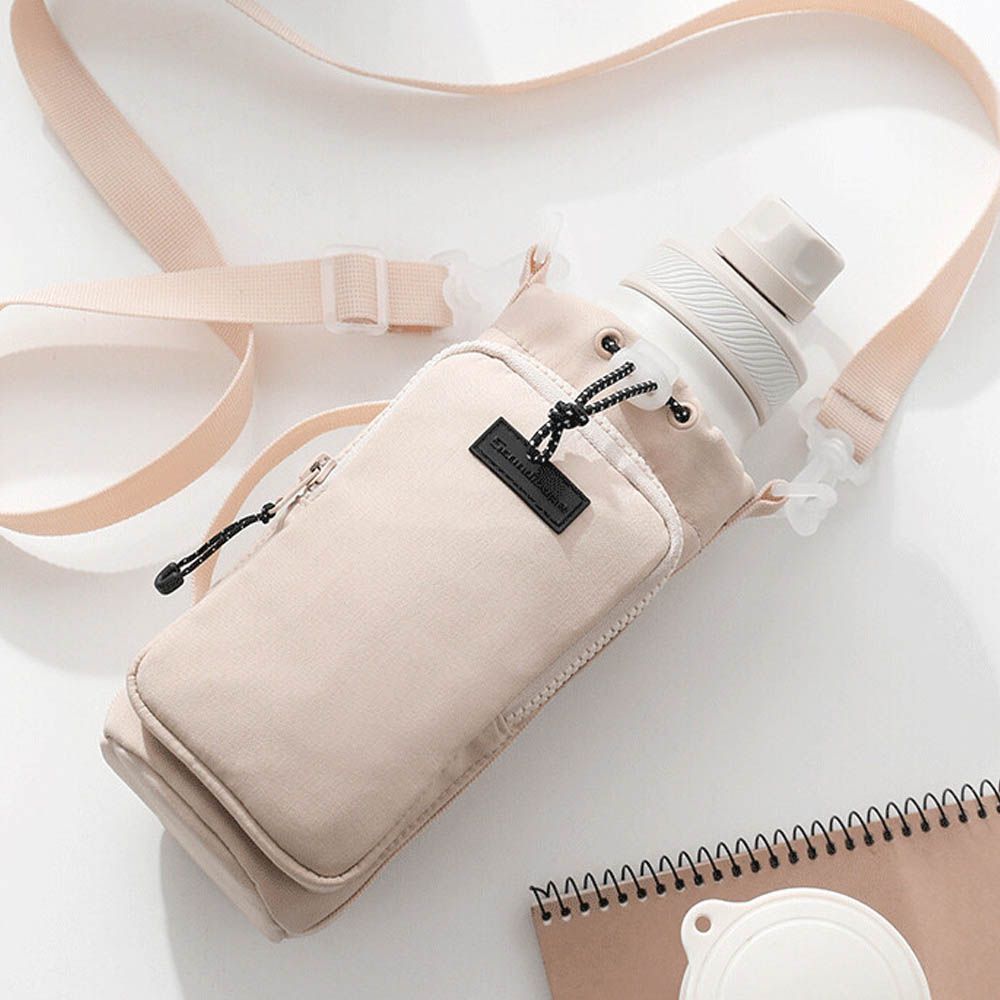 防潑水 手機水壺收納隨身側背小包-淺卡其