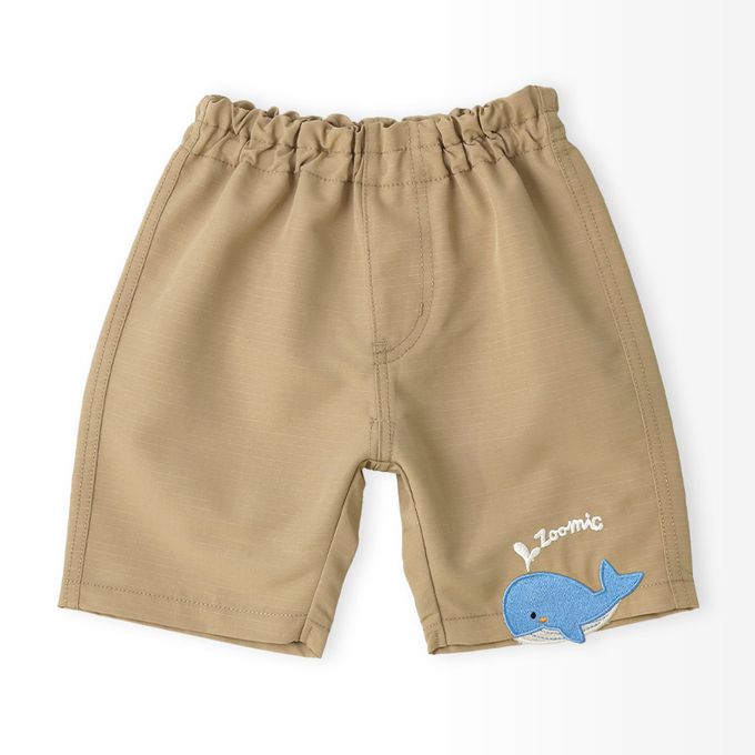 日本 ZOOLAND - 鯨魚悠遊清爽滑面材質短褲-丹寧口袋-薄荷綠