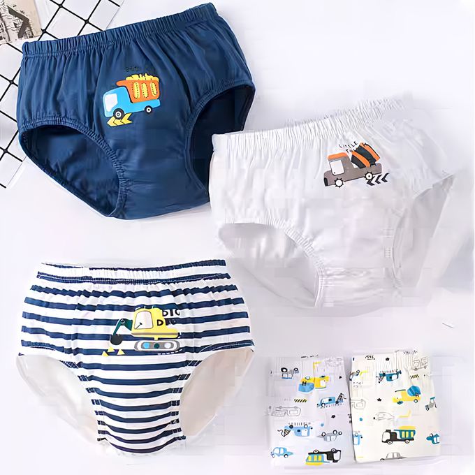 小 pipi - 純棉兒童三角內褲5件組_男童-工程車