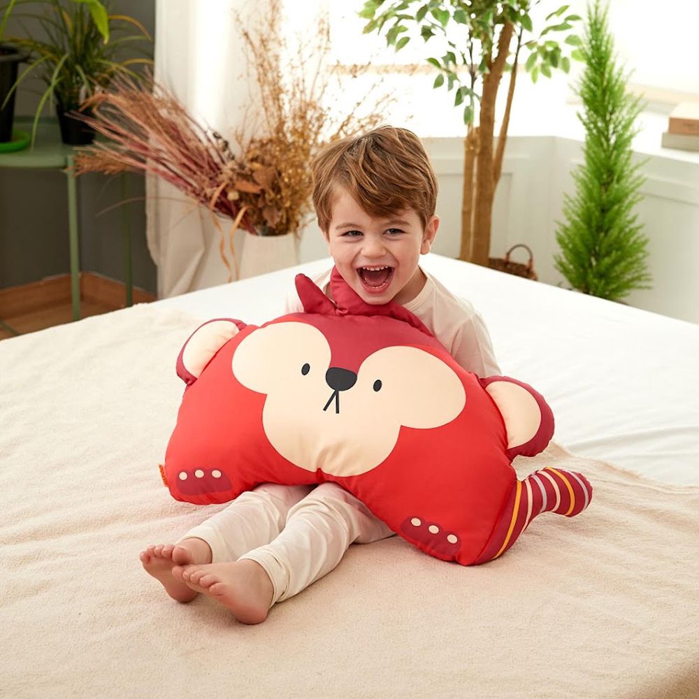 韓國 Hello HiZoo - 手工製動物夥伴防蟎抗菌兒童枕-偶像猴 (小W30xH50cm)