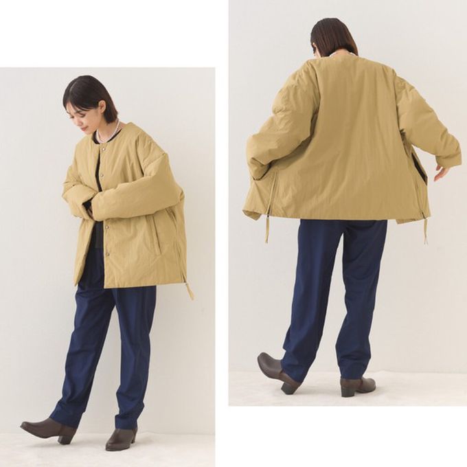 日本 OMNES - 側拉鍊造型科技羽絨無領保暖外套-黑