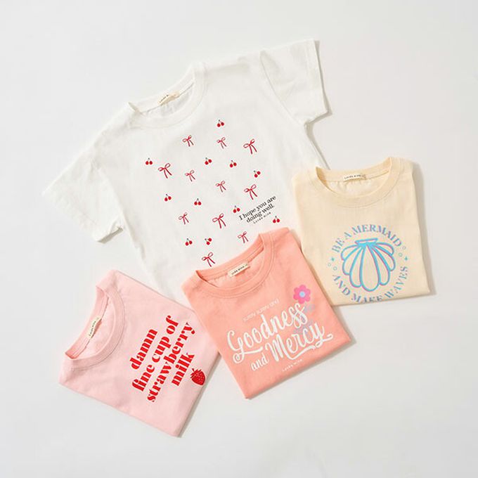 日本 Lycee mine - 100%棉 柔軟印花T恤-淺綠