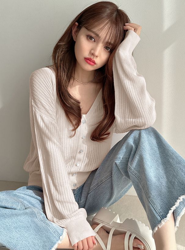 日本 GRL - 嫘縈混百搭透氣薄外套-水藍 (F)