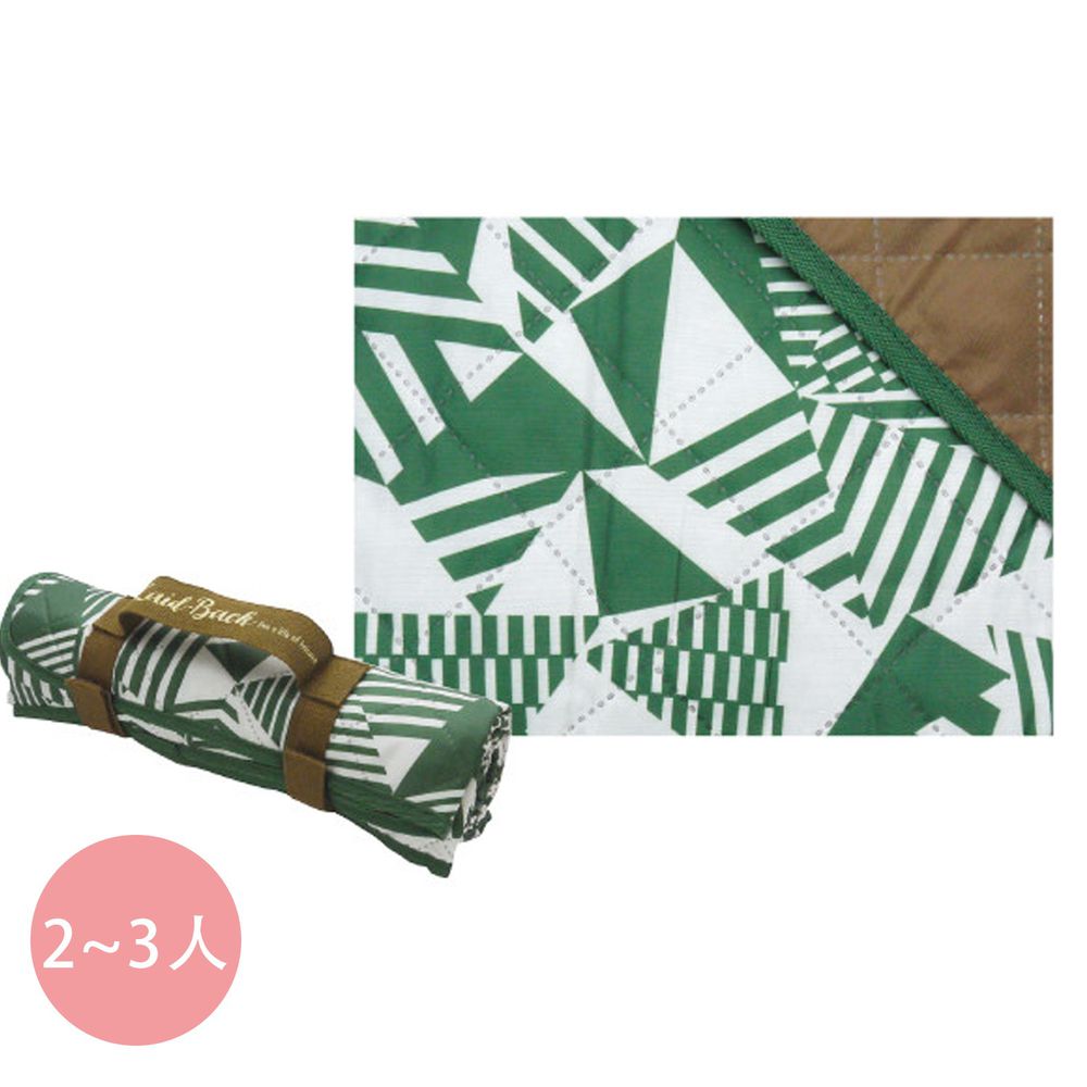 日本現代百貨 - 可機洗 撥水加工衍縫野餐墊(2-3人)-幾何三角-綠 (S(100x140cm))