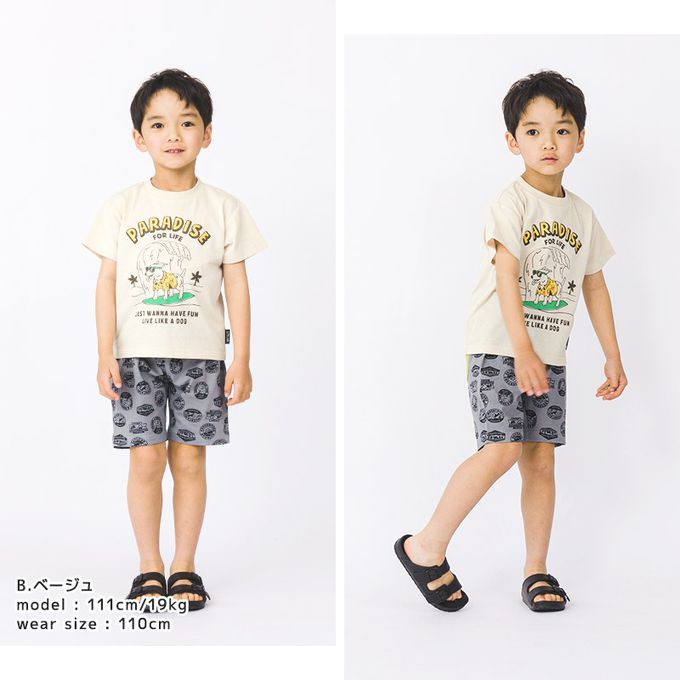 日本 ZOOLAND - [低價]定番印花短袖上衣-好餓鯨鯊-海軍藍