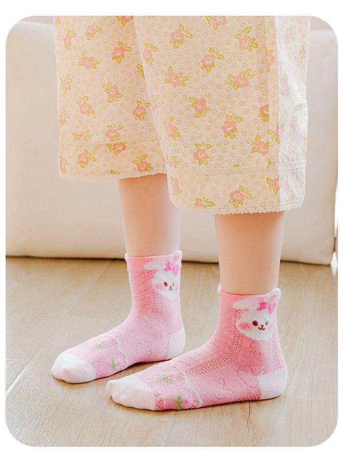 甜心小兔愛胡蘿蔔網眼短筒棉襪