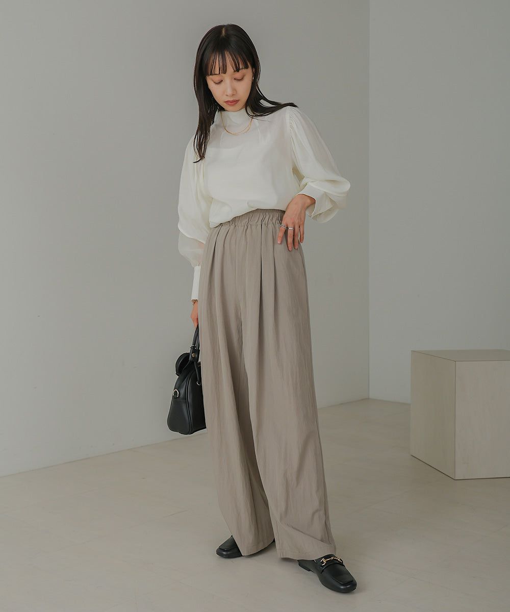 日本 Bab - 時尚美型垂墜感長褲-米杏