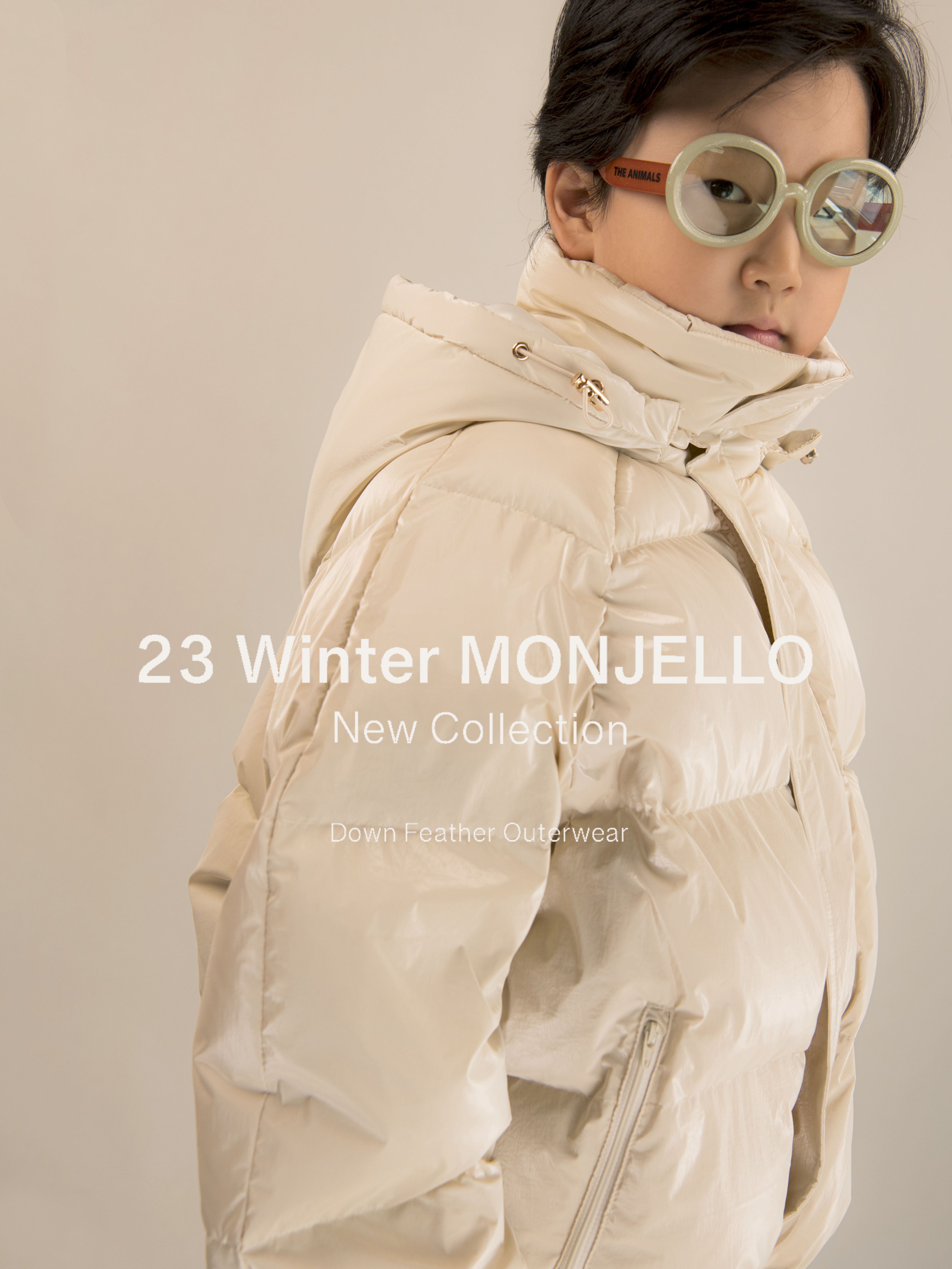 韓國 MONJELLO - (100%鴨絨)極暖立領短版羽絨外套-黑