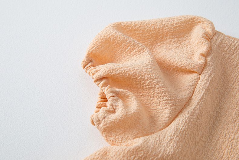 泡泡袖蝴蝶結洋裝-粉色