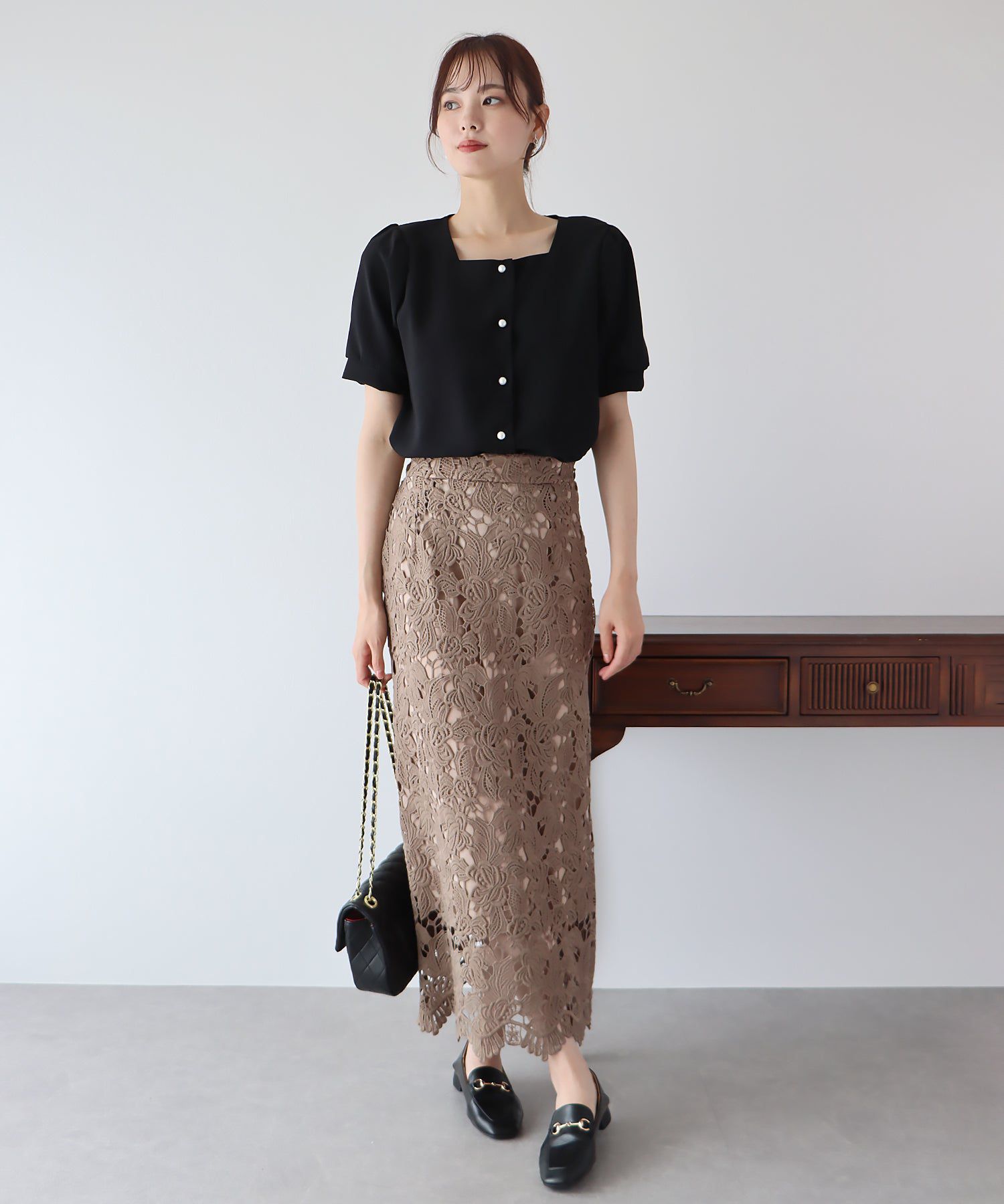 日本 BLUE EAST - 法式方領短袖珍珠釦襯衫-水藍