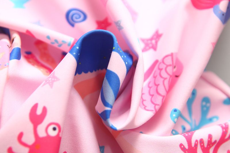 女寶防曬長袖連身泳裝套裝(附帽子)-美人魚-粉色