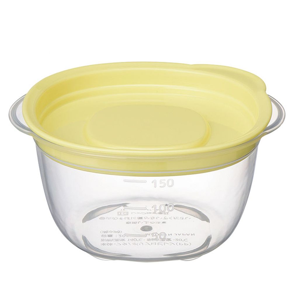 akachan honpo - 副食品分裝盒-清洗容易圓形 L-黃色-3個入/150ml