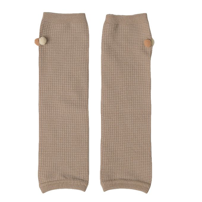 akachan honpo - 小球球腳套-華夫格-咖啡色 (70～95cm)