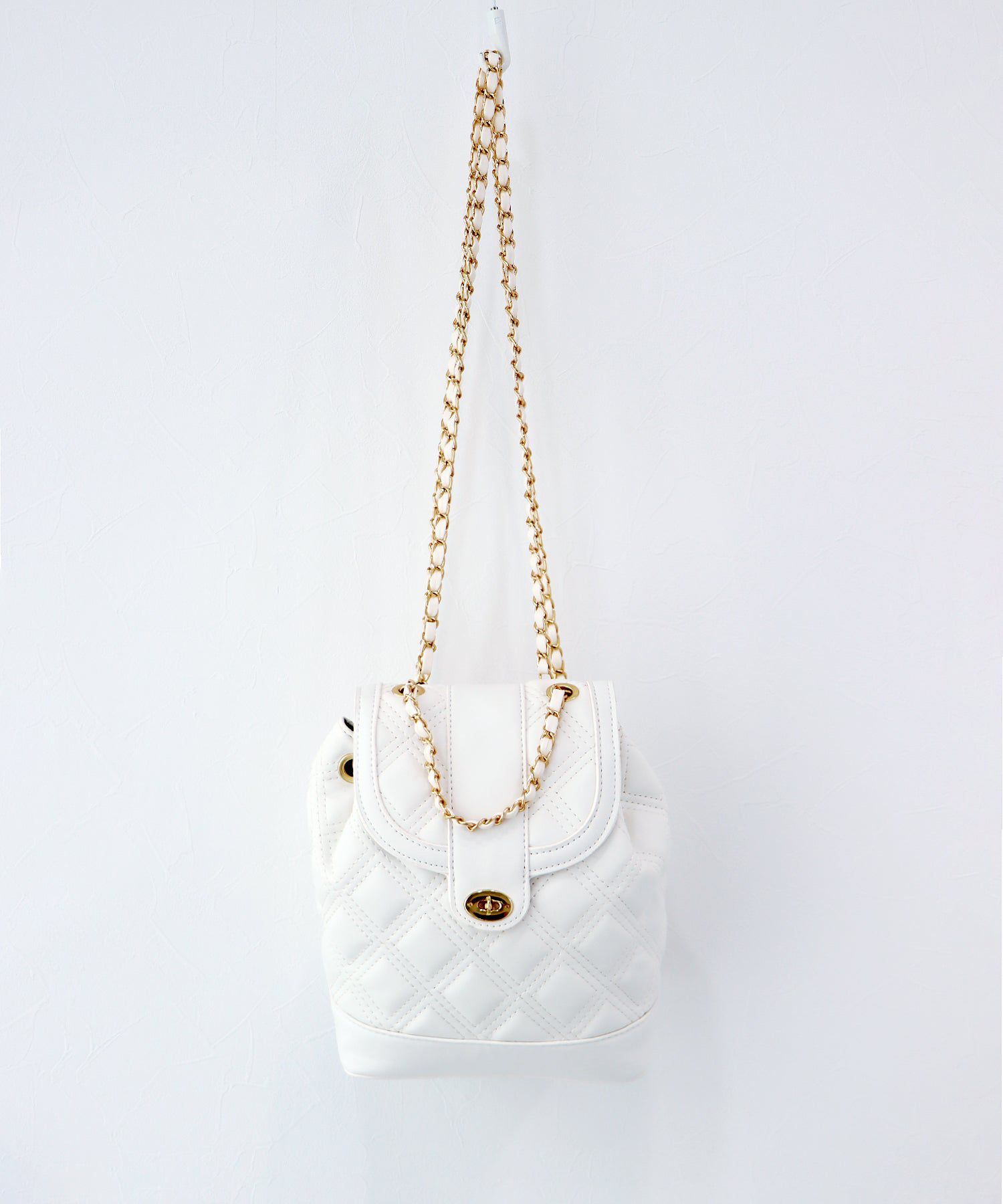 日本 BLUE EAST - 2WAY時尚金屬鍊後背小包-銀