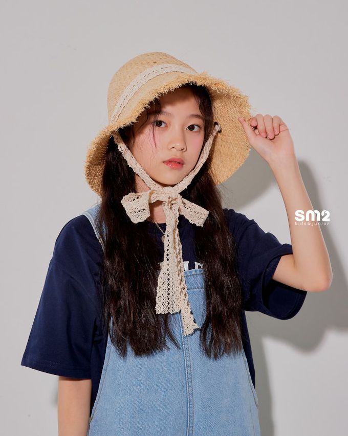 韓國 sm2 - 反折褲管丹寧吊帶連身褲-淺藍