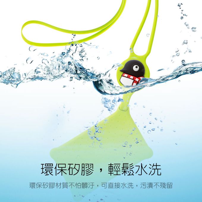 Bone 蹦克 - 頸掛繩卡套-喵喵貓-黑色