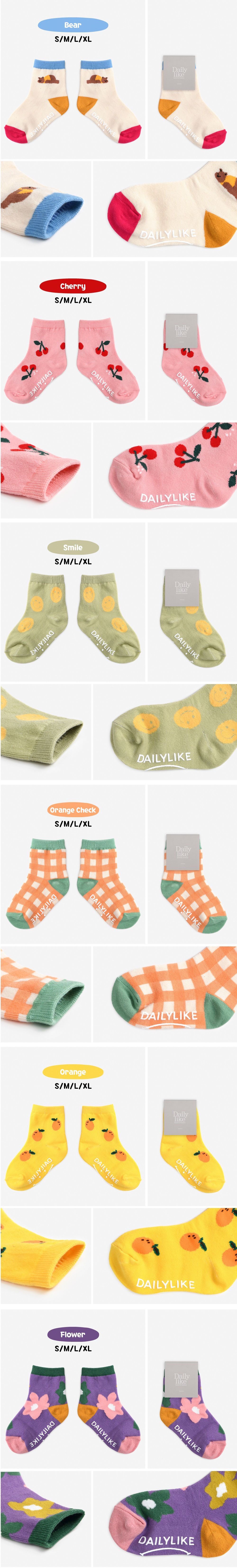 韓國 Daily Like - 兒童襪子/中筒襪6入組-4