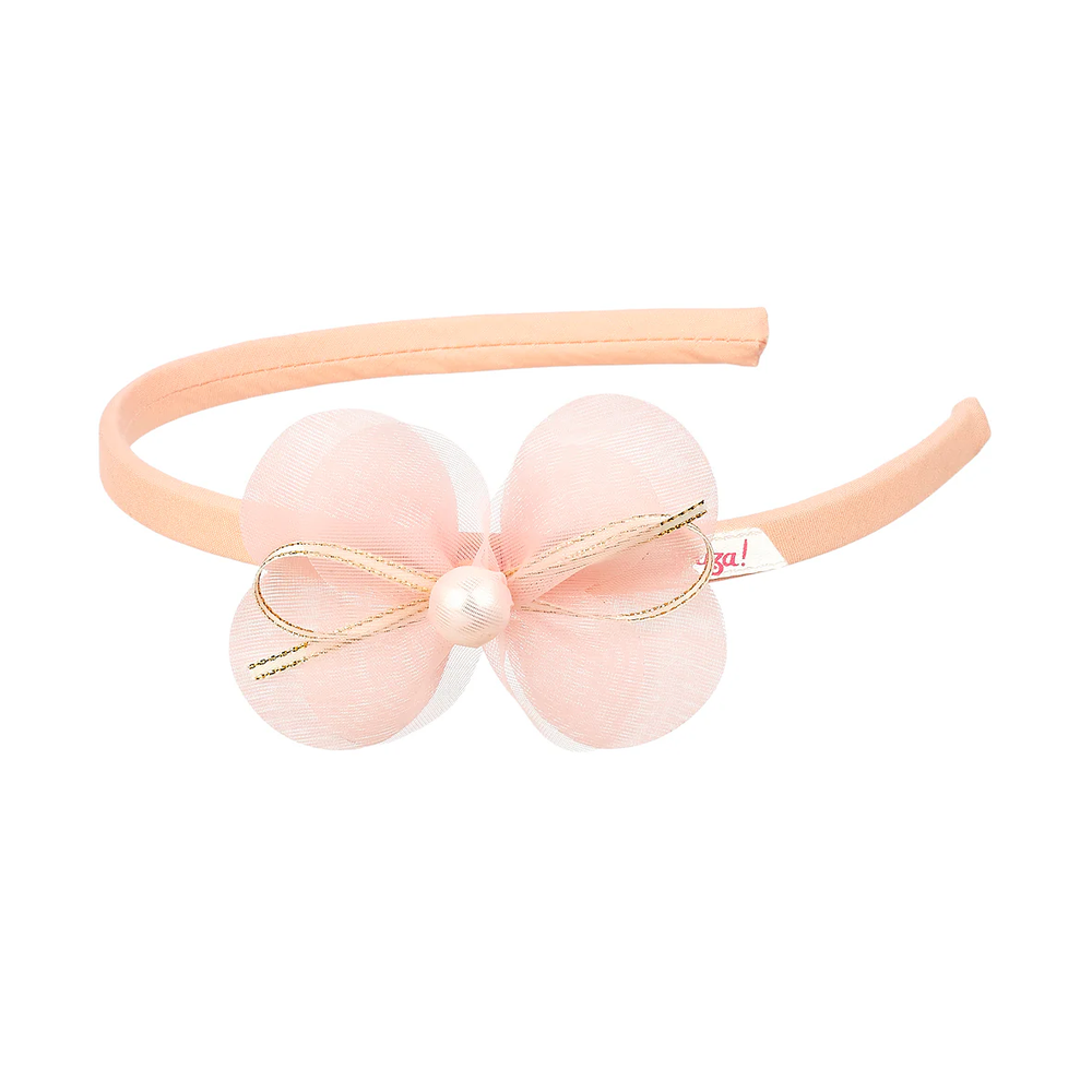 淡粉柔紗芙渠髮箍