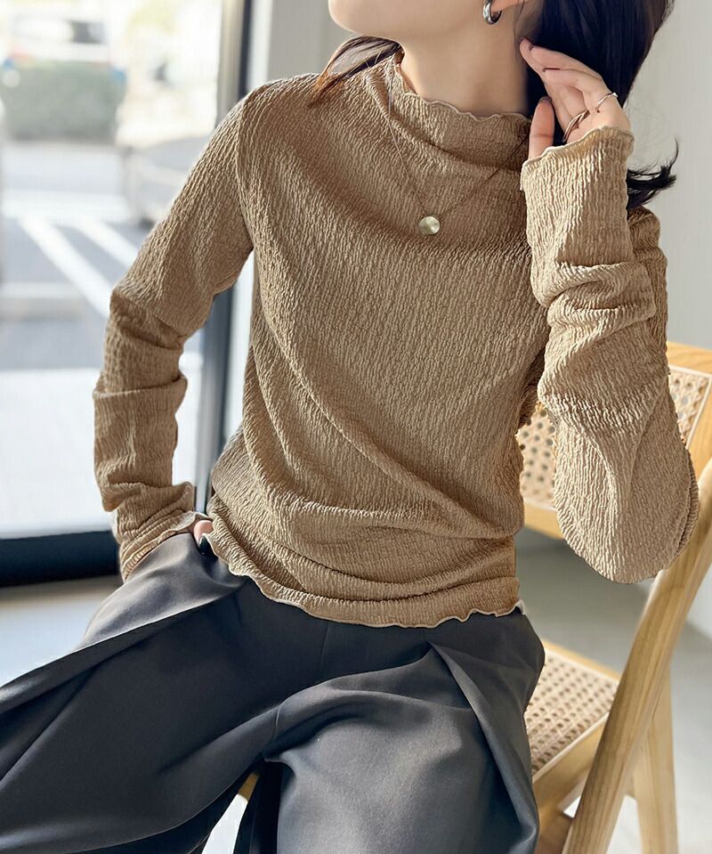 日本 Classical Elf - 定番木耳領薄長袖上衣-優雅粉