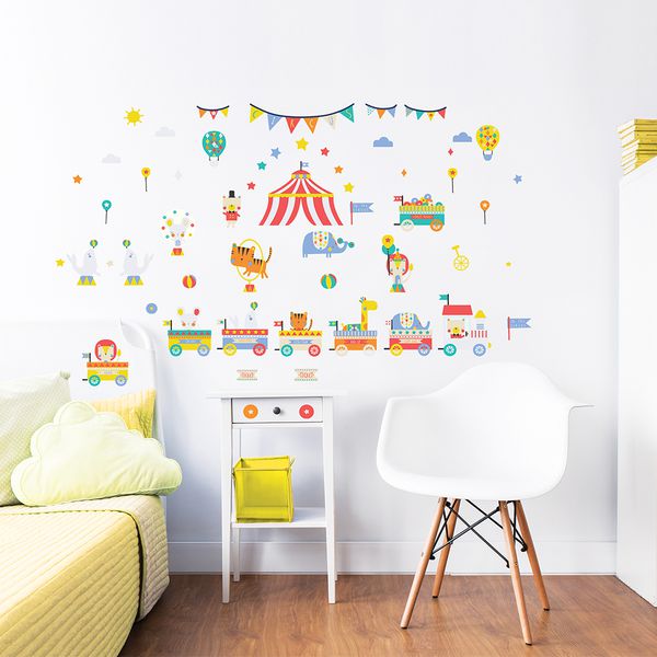 英國 Walltastic - 童趣壁貼-馬戲團-56張貼紙