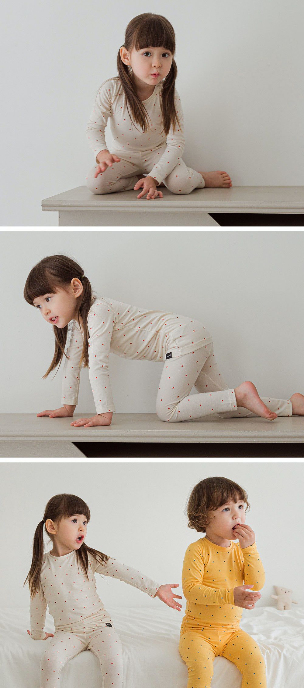 韓國 Cordi-i - 德國Viloft天然纖維保暖衣套裝-點點-可可