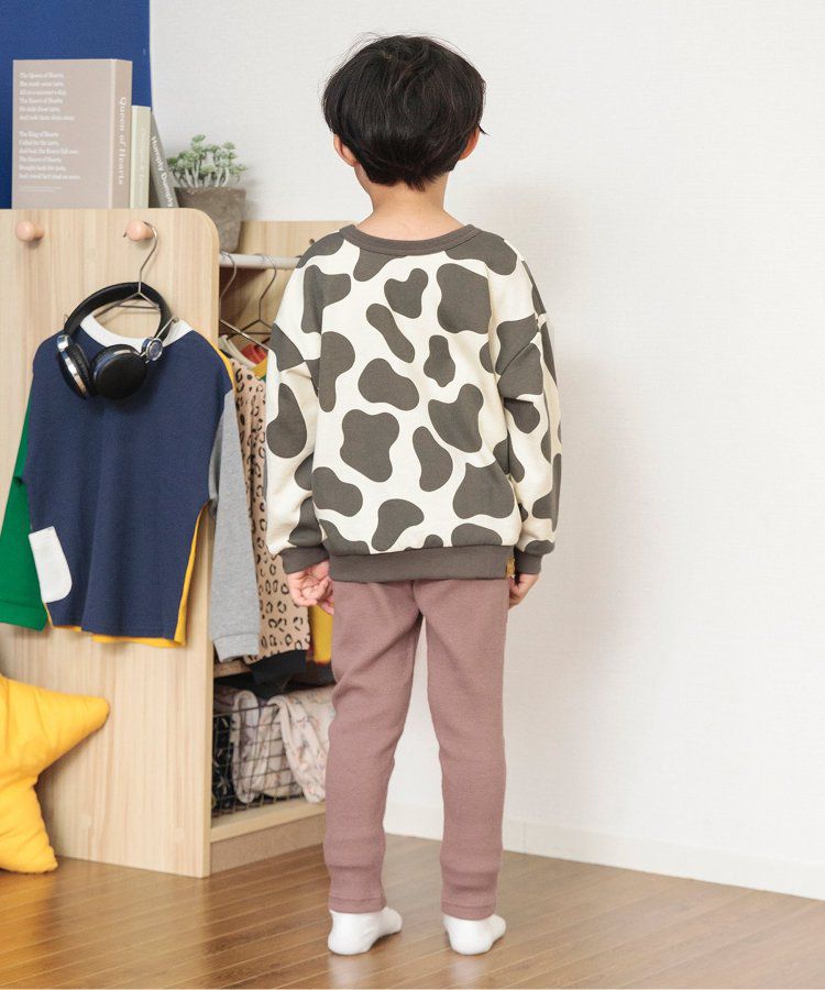 日本 BREEZE - 正反OK！裏毛印花長袖上衣-棋盤格-彩色