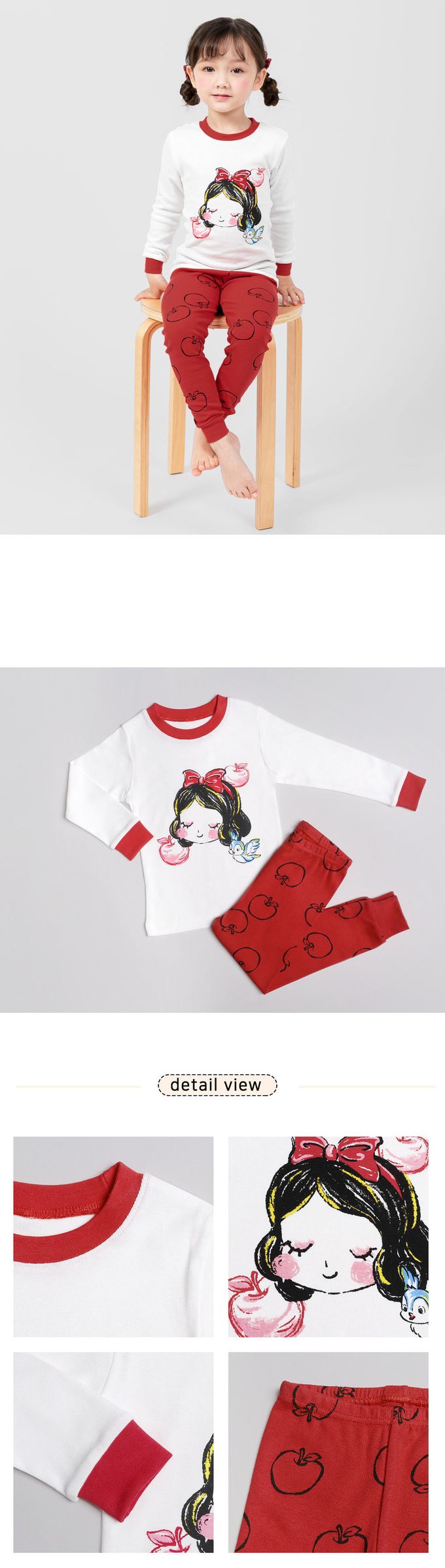 韓國 Mellisse - 韓製30支純棉柔軟長袖家居服-白雪公主