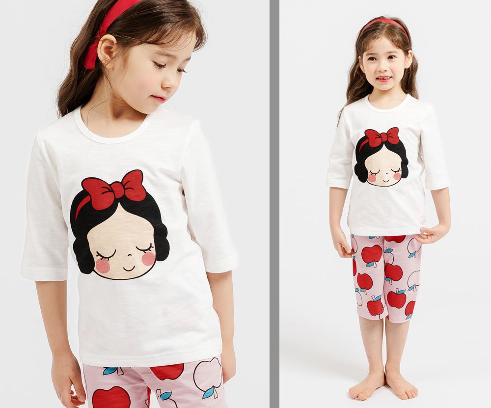 韓國 Mellisse - 韓製極致細柔7分袖家居服(無螢光棉)-白雪公主的蘋果