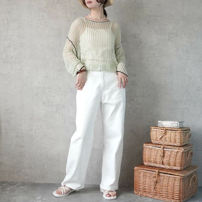 日本女裝代購 - 彈力修身高腰直筒丹寧褲(再生環保材質)-淺水藍