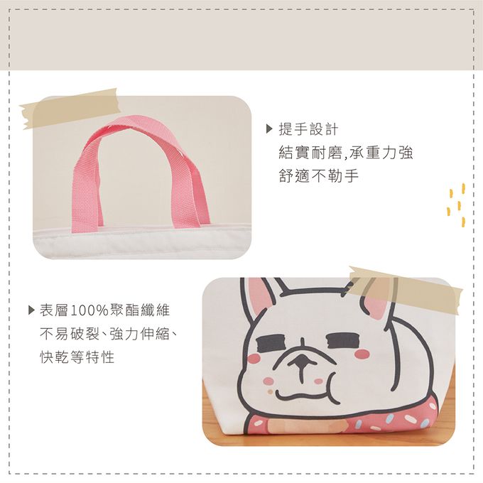 收納王妃 - 豆卡頻道【藍款】 豆卡保溫袋 餐袋 保溫便當袋 餐具袋 購物袋