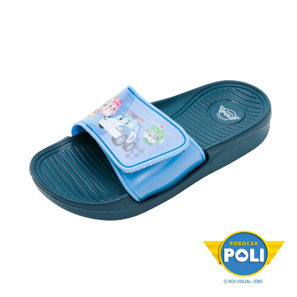 POLI 波力救援小英雄 - POLI 童鞋 輕量拖鞋 POKS21026-室內室外兩用-藍-(中童段)