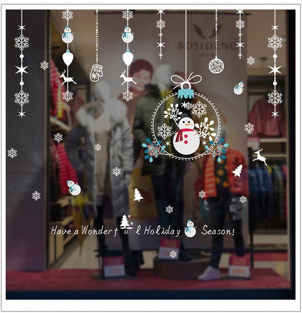 JB Design - 時尚壁貼-聖誕小雪人吊飾 (60cm*90cm)