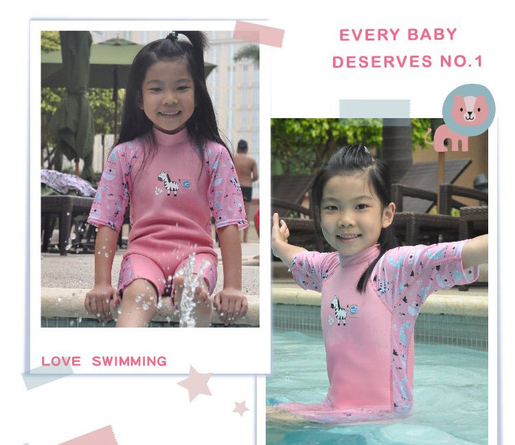 Splash About 潑寶 - UV Combie 兒童防寒泳裝-粉紅動物園