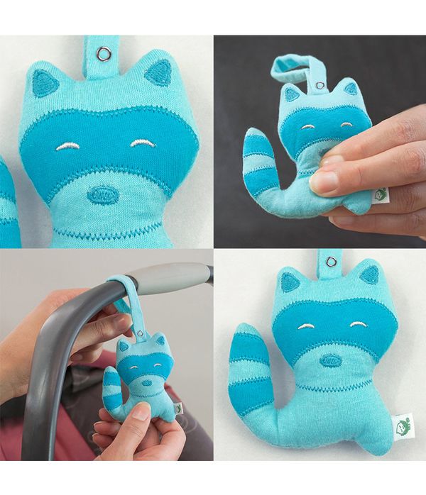 美國 green sprouts - 寶寶有機棉玩偶掛飾2入組-狐狸青蛙 (3M)