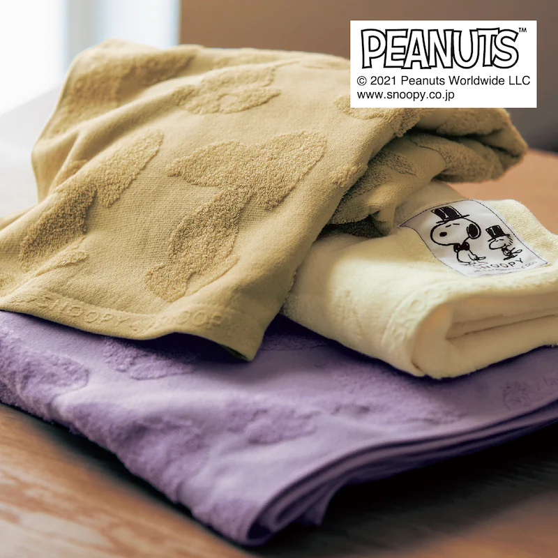 日本千趣會 - 史努比 日本製今治純棉浴巾-立體剪影-米 (60x120cm)