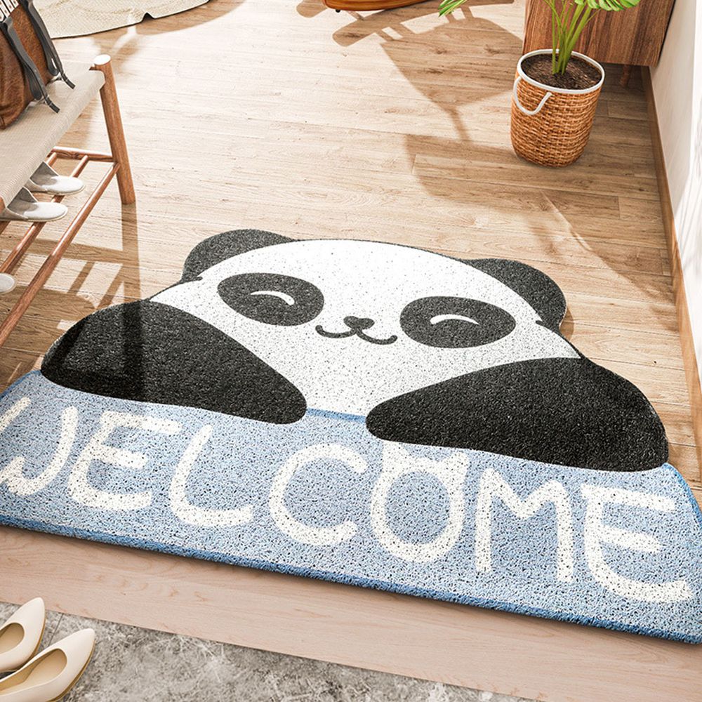 防塵刮沙入門玄關腳踏墊-welcome熊貓