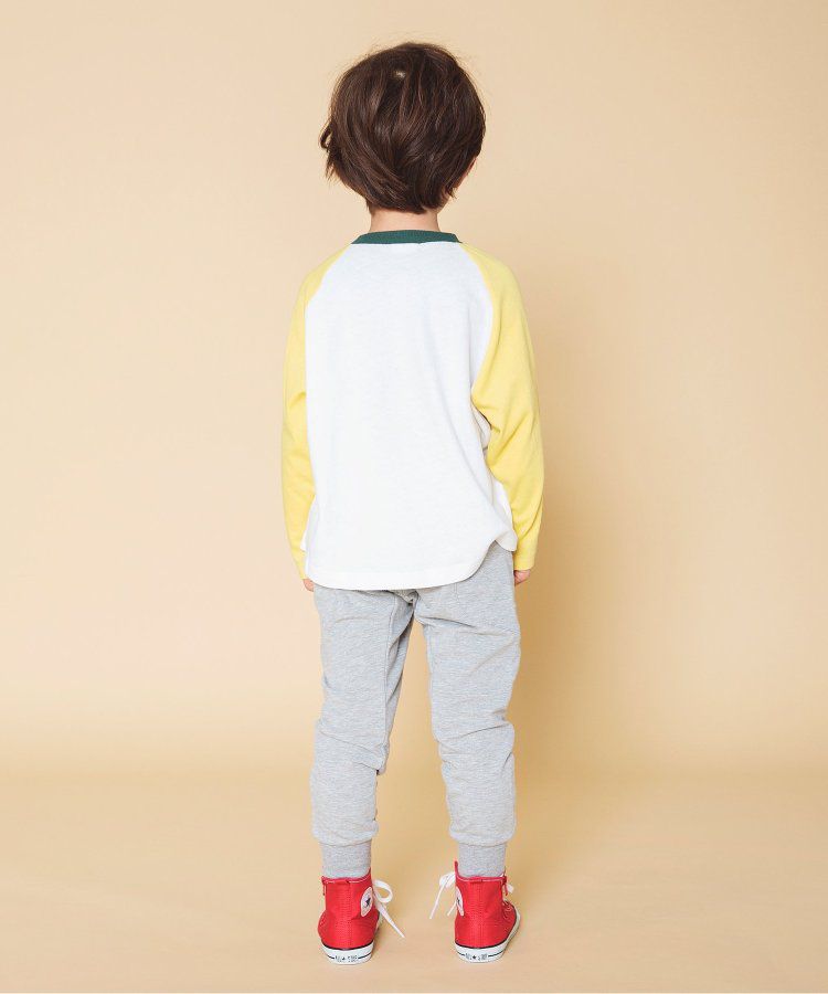 日本 BREEZE - 刺繡徽章撞色長袖上衣-熊貓-炭黑